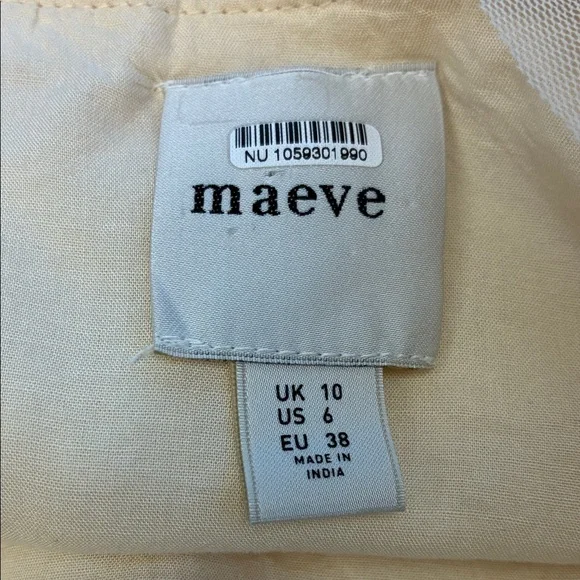 Maeve Ribbon Pencil Midi Skirt Cream Red Bows Ruffle Anthropologie 6